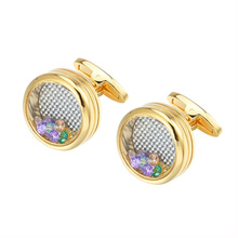 zircon stones round crystal cufflinks suit shirt cufflinks multi colors luxury mens cufflinks cuff links for sale